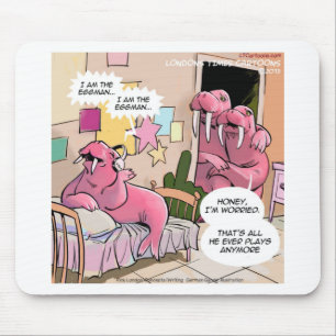 Singing Walrus Worried Parents Funny Mouse Mat