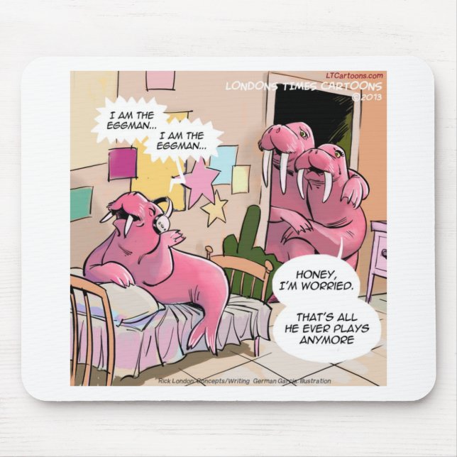 Singing Walrus Worried Parents Funny Mouse Mat (Front)
