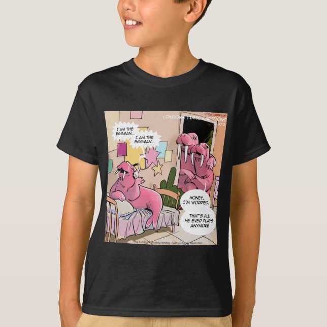 Singing Walrus Worried Parents Funny T-Shirt (Front)