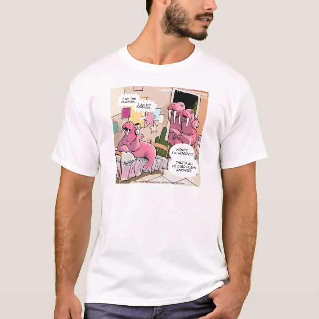 Singing Walrus Worried Parents Funny T-Shirt (Front)