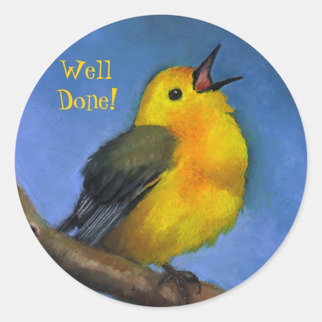 Singing Warbler: Well Done! Art on Stickers (Front)