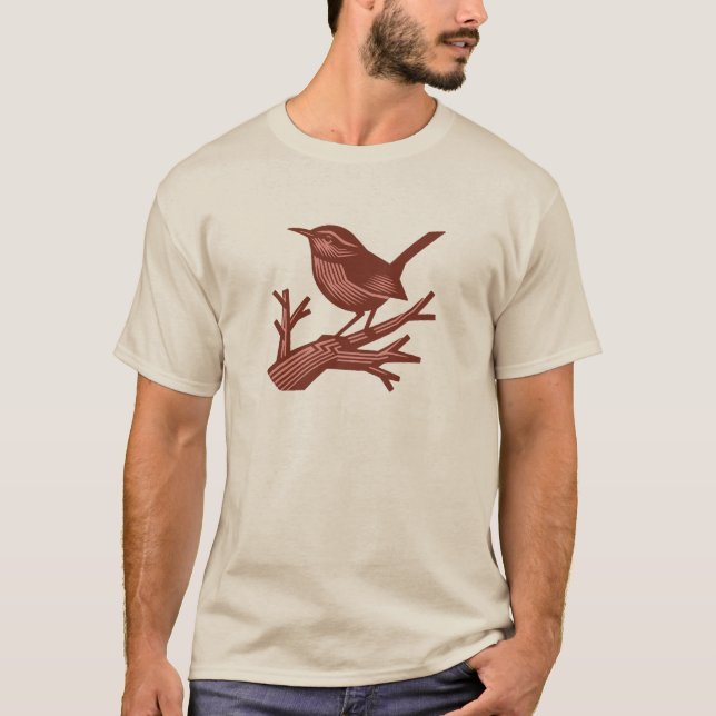 Singing Wren on the Dead Tree T-Shirt (Front)