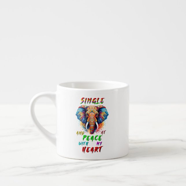 Single And At Peace With My Heart Espresso Cup (Left)