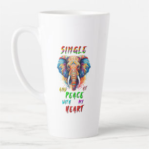 Single And At Peace With My Heart Latte Mug