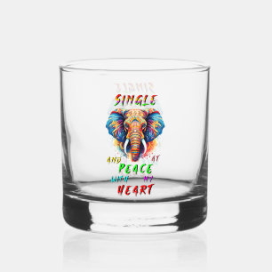 Single And At Peace With My Heart Whiskey Glass
