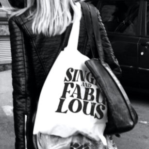 Single And Fabulous Funny Single Valentines Day Large Tote Bag