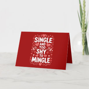 Single And Too Shy To Mingle Funny Valentine's Day Thank You Card