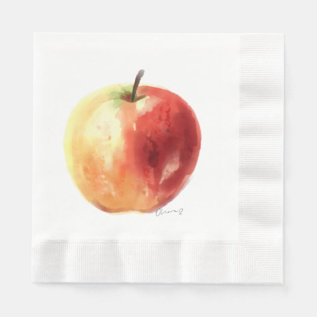 Single Apple Design Napkins (Front)