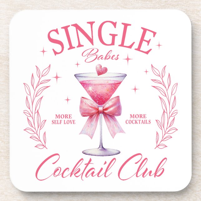 Single Babe Cocktail Club Coaster Set (Front)