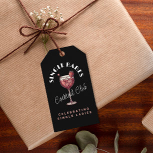 Single Babes Pink Cocktail Girls Night Gift Tags