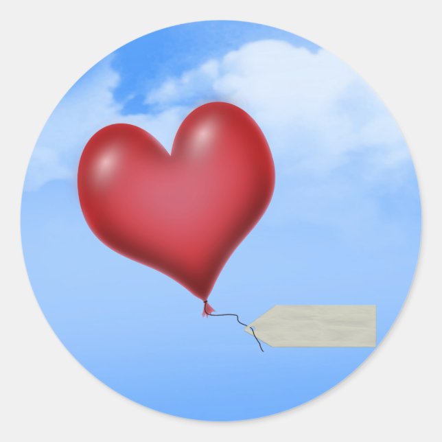 Single Balloon Heart With Message Tag (Front)