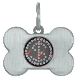 single bar rhinestone dollar sign pet tag