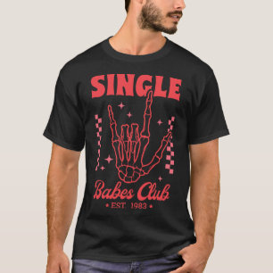 Single Bes Club Skeleton Rock Hand Checkered Valen T-Shirt