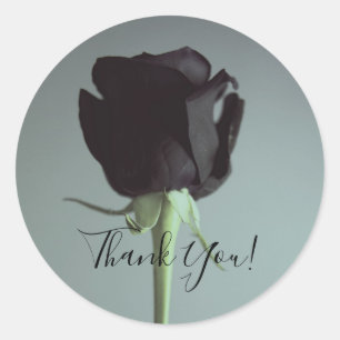 Single Black Moody Grey Romantic Elegant Wedding   Classic Round Sticker