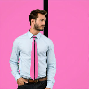 Single Black Stripe on Hot Pink Tie