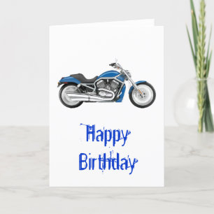Single Blue Motorcycle Card