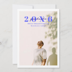 single bordered photo with bold class year minimal announcement