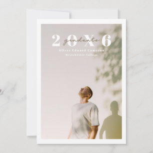 single bordered photo with bold class year minimal announcement