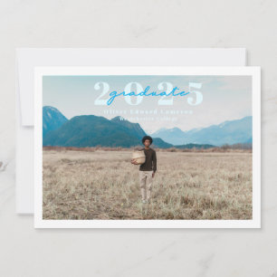 single bordered photo with bold class year minimal announcement