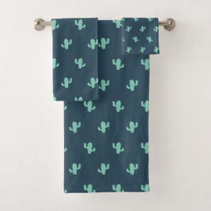 Single Cactus Pattern Bath Towel Set