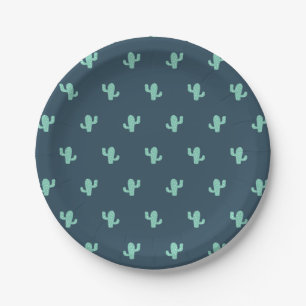 Single Cactus Pattern Paper Plate