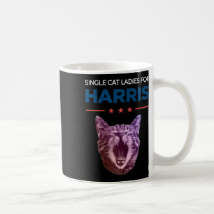 Single Cat Ladies For Harris 2024 Political Coffee Mug