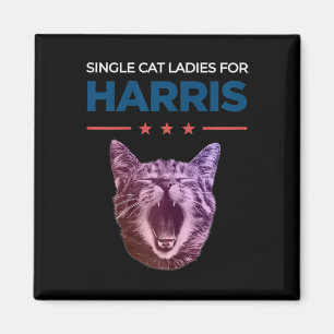 Single Cat Ladies For Harris 2024 Political Magnet