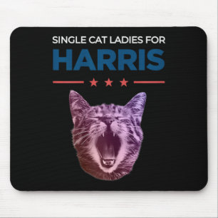 Single Cat Ladies For Harris 2024 Political Mouse Mat