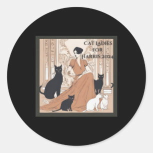 Single Cat Ladies For Kamala 2024 Classic Round Sticker