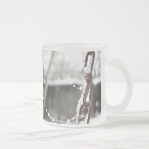 Single Chain and Pearls Frosted Glass Coffee Mug