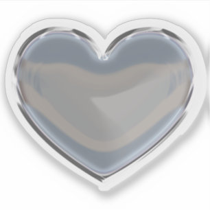 Single Chrome Heart Sticker