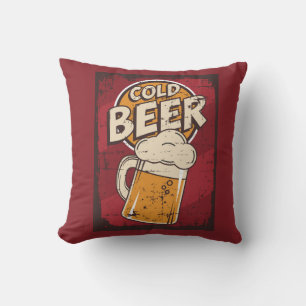 Single Cold Beer Throw Pi Cushion