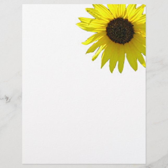 Single Corner Sunflower Stationery (Front)