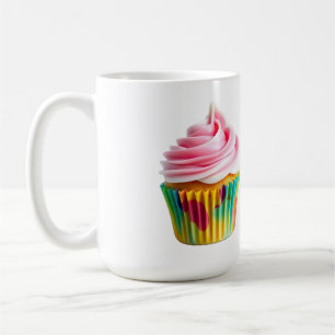 Single Cupcake with Pink and White Frosting Coffee Mug