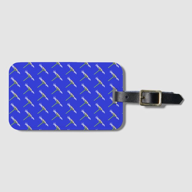 Single Daisy Flower on Canvas Luggage Tag (Front Horizontal)