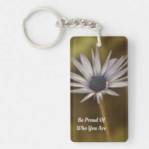 Single Daisy Standing Alone Key Ring