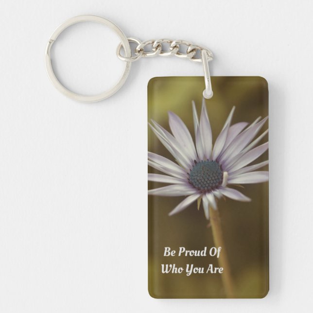 Single Daisy Standing Alone Key Ring (Front)