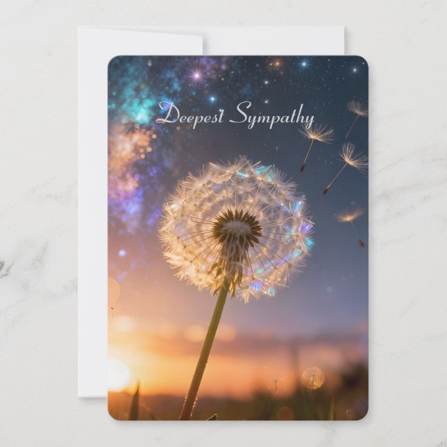 Single dandelion head with its seeds, sunset (Front)