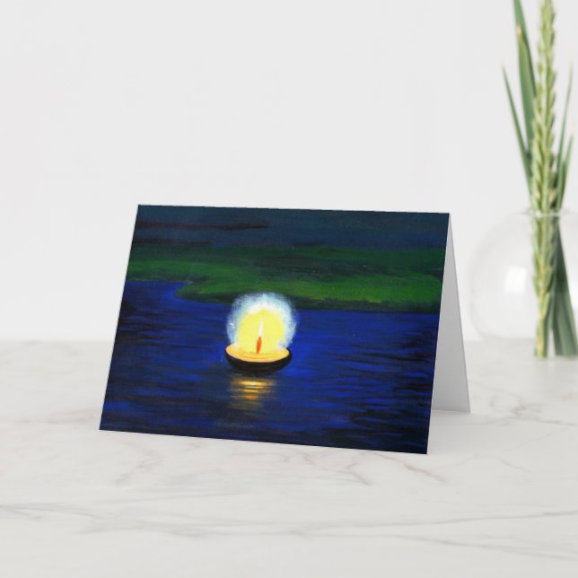 Single Deepa on the Water Painting Greeting Card (Front)