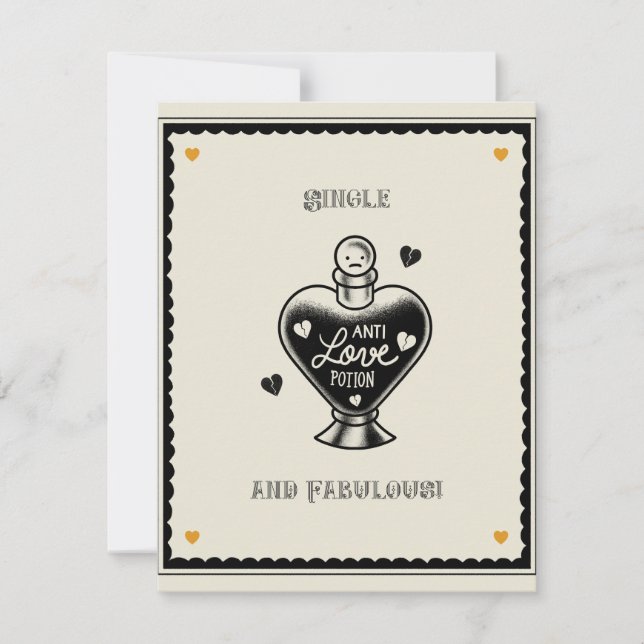 Single & Fabulous Anti-Love Card (Front)