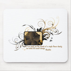 Single Flower Buddha Mouse Mat