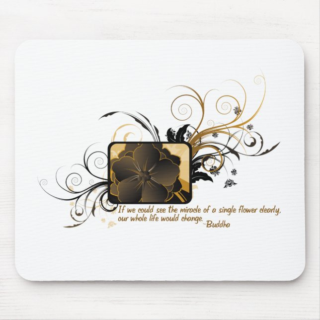 Single Flower Buddha Mouse Mat (Front)