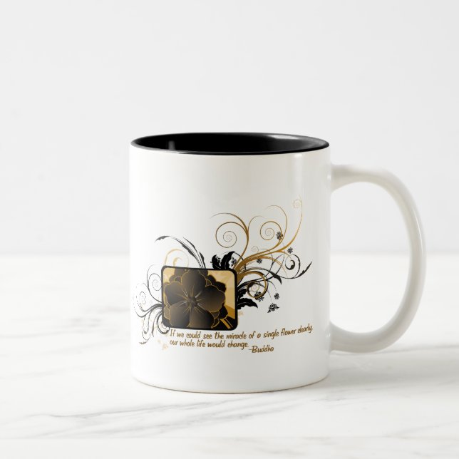 Single Flower Buddha Two-Tone Coffee Mug (Right)