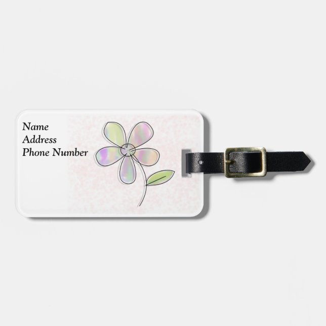 Single Flower Luggage Tag (Front Horizontal)