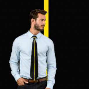 Single Gold Stripe on Black Tie