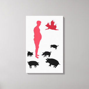 Single, Happy Meal Be Vegeterian ,The Farm Canvas Print