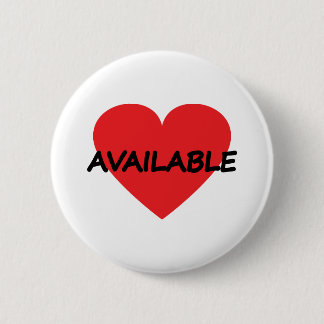 single heart available 6 cm round badge