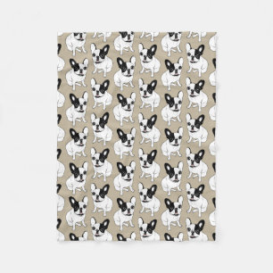Single Hooded Brindle Pied Frenchie Fleece Blanket