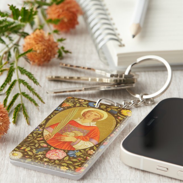 Single Image St. Stephen the ProtoMartyr (PM 08) Key Ring (Front Right)