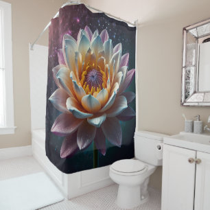 Single Large Flower Bloom in Multi-coloure Shades  Shower Curtain